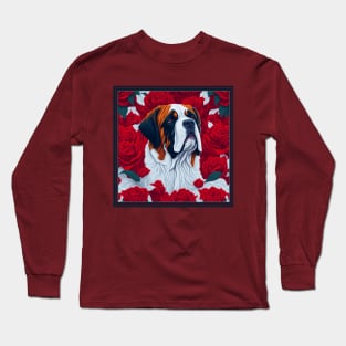 St bernard, dog. style vector (red version 2 st bernard) Long Sleeve T-Shirt